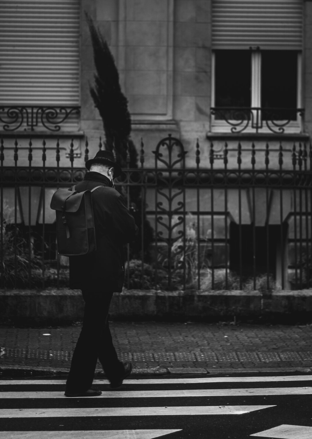 black and white street photo